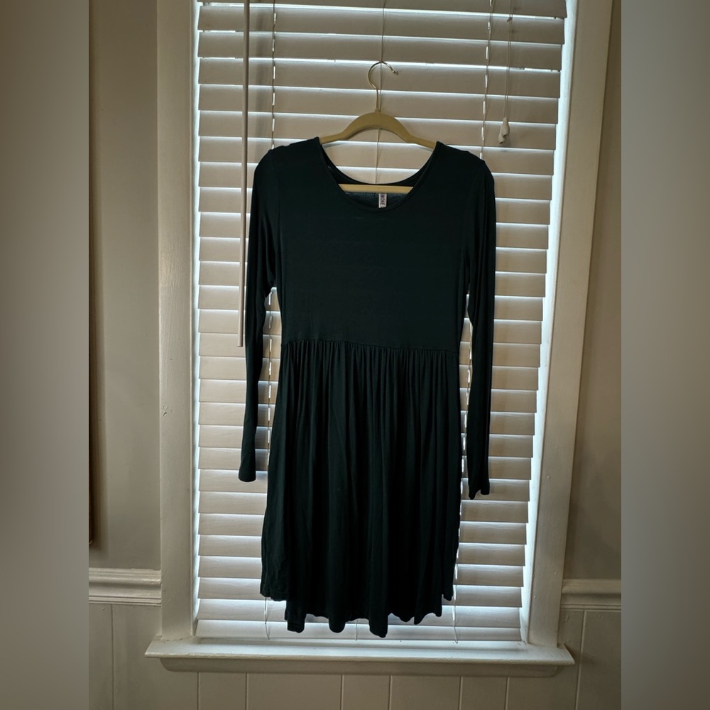 Long-Sleeve Green Dress